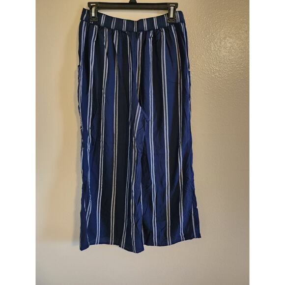 Hollister Pants - HOLLISTER Blue with Stripes Boho Hippie Indie Pull on Pants Flare Leg Size M